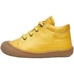 Sneakers larghezza E casual gialle numero 26 di pelle con stringhe per bambini Naturino 