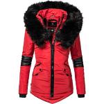 Giacche invernali rosse XL di eco-pelliccia a tema orso per Donna Navahoo 