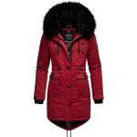 Parka eleganti rossi XL di eco-pelliccia a tema orso per Donna Navahoo 