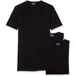 Magliette & T-shirt nere XXL taglie comode di cotone con scollo a V mezza manica con scollo a V per Uomo Navigare 