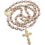 Collane rosa di cristallo artigianali a rosario per Donna 