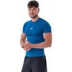 T-shirt blu M traspiranti con scollo tondo mezza manica da fitness per Uomo 