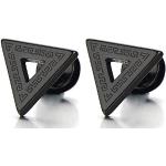Orecchini neri in acciaio finitura satinata a triangolo per Uomo Cool steel and beyond 