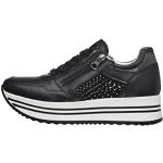 Sneakers larghezza E casual nere numero 40 di pelle con cerniera platform per Donna NeroGiardini 