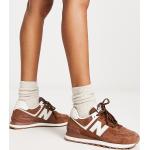 Sneakers stringate larghezza E marroni numero 36 di gomma per Donna New Balance 574 