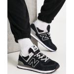 Sneakers stringate larghezza E casual nere numero 40 di gomma antiscivolo per Donna New Balance 574 