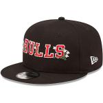 Cappelli neri a fiori a tema Chicago con visiera piatta New Era Snapback Chicago Bulls 