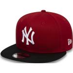 Cappelli classici rossi di cotone con visiera piatta per Uomo New Era New York Yankees 