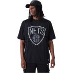 Magliette & T-shirt scontate nere M taglie comode in poliestere mezza manica ricamate per Uomo New Era NBA Brooklyn Nets 