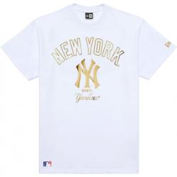 New era new york yankees metallic graphic logo tee white