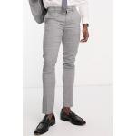 New Look - Pantaloni da abito skinny grigi a quadri heritage-Grigio