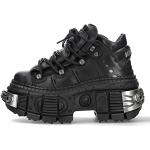 NEW ROCK M.WALL106-S10 - Stivali unisex con suola TANK con lacci, colore nero, 39 EU