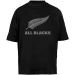 New Zealand all Blacks Unisex Maglietta Larga A Maniche Corte Uomo Donna Nera Baggy T-Shirt Short Sleeves Black