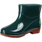 Stivali larghezza A eleganti verdi numero 37,5 di gomma con allacciatura elasticizzata da pioggia per Donna 