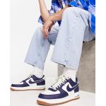 Nike - Air Force 1 '07 Toasty Pack - Sneakers bianche e blu navy-Bianco