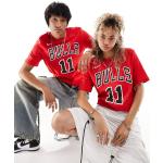 T-shirt rosse M a girocollo mezza manica da basket per Donna Nike Essentials Chicago Bulls 