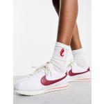 Nike - Cortez - Sneakers in pelle bianche e rosse-Bianco