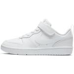 Sneakers basse larghezza E casual bianche numero 30 con stringhe impermeabili per bambini Nike Court Borough 
