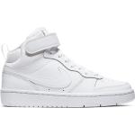 Sneakers alte larghezza E classiche bianche numero 38 con stringhe per bambini Nike Court Borough 