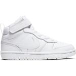 Sneakers alte larghezza E classiche bianche numero 32 chiusura velcro per bambino Nike Court Borough 