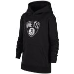Nike Felpa pullover in fleece con cappuccio Brooklyn Nets NBA - Ragazzi - Nero