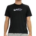 Nike M Nk DF Miler SS Flash NV, T-Shirt Uomo, Black/(Reflective Silv), L