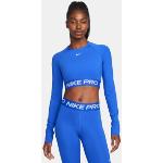 Maglie corte blu manica lunga per Donna Nike Dri-Fit 