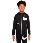 Felpe nere 12 anni di cotone con cappuccio per bambino Nike Swoosh di Dressinn.com 