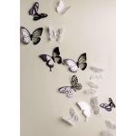 Adesivi murali bianchi in similpelle a tema farfalla con fiori 