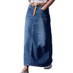 NiSeng Donna Jeans Lungo Gonna Mode Cucitura Denim Skirts Casual Denim Skirts Jeans Gonna Blu XL