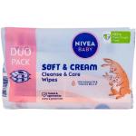 Nivea Baby Soft & Cream Cleanse & Care Wipes salviette umidificate per la pulizia e la cura 2x57 pz