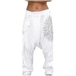 Pantaloni casual bianchi 4 XL taglie comode in velluto a coste da portiere per Uomo 