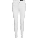 Jeans scontati bianchi di cotone a vita bassa per Donna Noisy May 