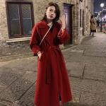 Cappotti lunghi rossi XL in poliestere lavabili in lavatrice per l'autunno per Donna 