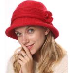 Cappelli invernali rossi in acrilico per l'autunno per Donna 