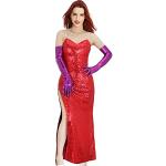 Costumi Cosplay rossi L con paillettes a tema coniglio per Donna 