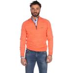 Pullover arancioni 3 XL taglie comode di cotone tinta unita per la primavera per Uomo 