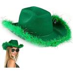 Cappelli 58 eleganti verdi in PVC con glitter per festa di Carnevale per Donna 