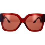 Occhiali da sole rettangolari scontati rossi in acetato per Donna Versace 