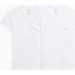 Magliette & T-shirt bianche M in jersey con scollo a V con scollo a V per Uomo Giorgio Armani Exchange 