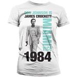 Officially Licensed Merchandise Don Johnson Is Crockett Girly T-Shirt (White), X-Large