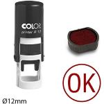 OK COLOP Printer R12 - Timbro inchiostrante, 12 mm, colore: Blu Rosso