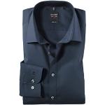 OLYMP Camicia da lavoro da uomo, a maniche lunghe, Luxor, a quadretti, vestibilità moderna, Global Kent, blu notte, 45