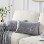 Cuscini grigi 50x30 cm in velluto per divani 