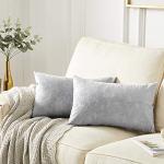 Cuscini grigi 50x30 cm in velluto per divani 