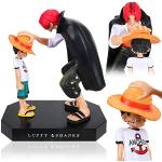 One Piece Action Figure Anime, Figura Anime Luffy & Shanks, 18cm Modello in PVC Collectibles Giocattoli Desktop Decorazione, Ornamenti Statua da Collezione