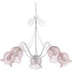 Lampadari rosa in metallo a fiore compatibile con E14 