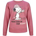 Felpe rosa XXL di cotone oeko-tex Bio sostenibili con cappuccio per Donna Snoopy 