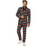 OppoSuits Crazy Prom Abiti da uomo Wild Rainbow – Viene fornito con giacca, pantaloni e cravatta in divertenti disegni, 36