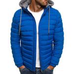 Piumini casual blu 3 XL taglie comode antivento con cappuccio per l'autunno manica lunga da sci per Uomo 